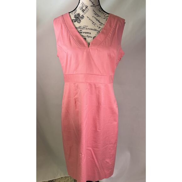 J Crew Salmon Pink Sheath Dress Sz 2 Fully Lined Knee Length‎ - Picture 1 of 5
